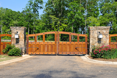 wood driveway gates